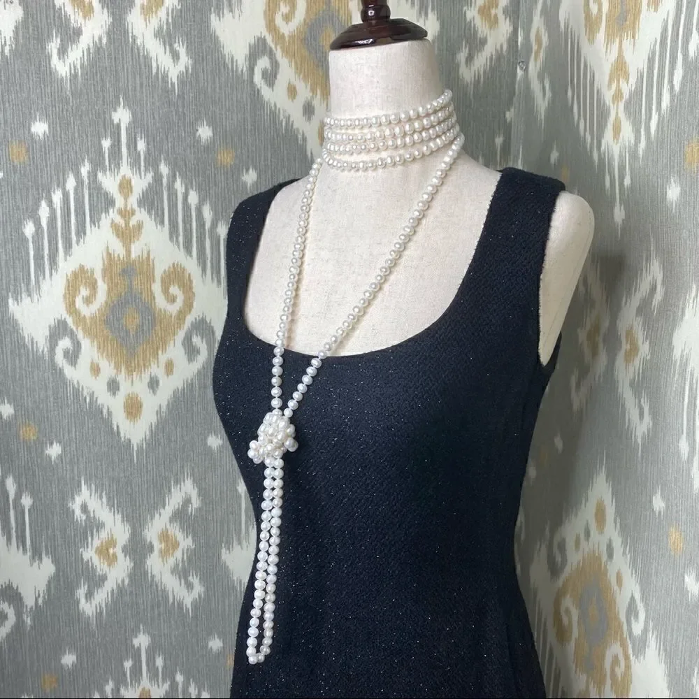 Ralph Lauren Black Luster Knit Sheath Dress